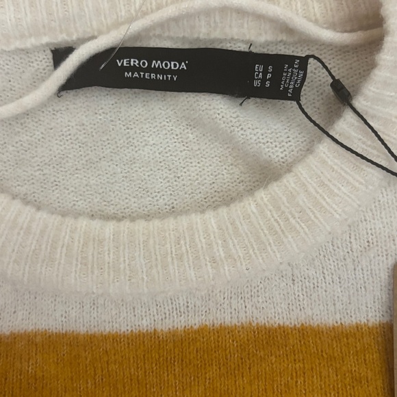 Vero Moda Maternity Striped Sweater | Size S | Multicolor Crew Neck | NWT - Picture 5 of 8
